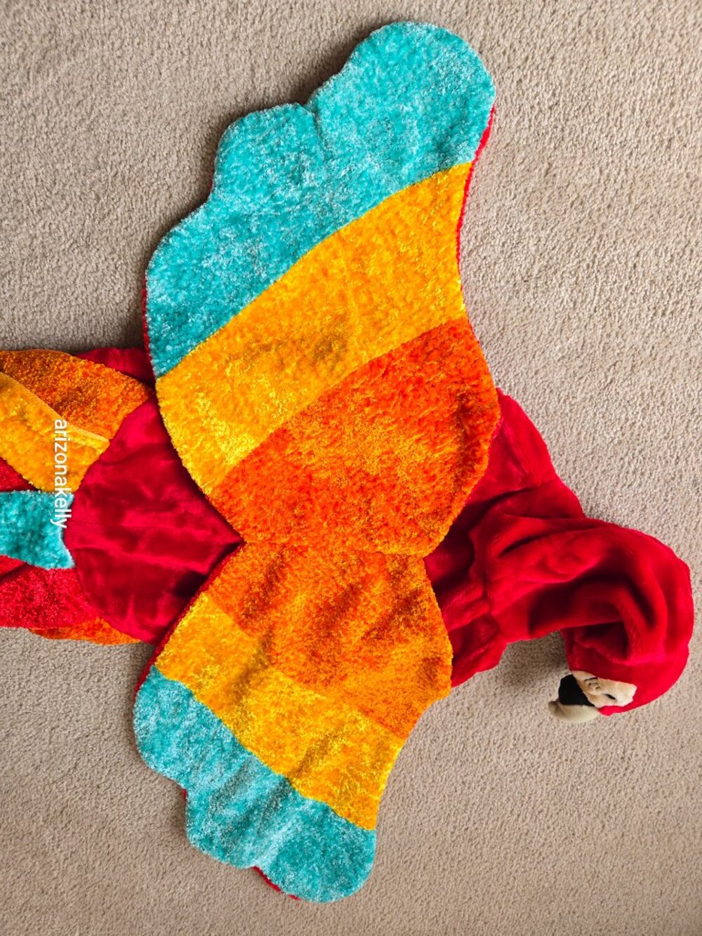 Plush Hooded Parrot Macaw Costume Bird Halloween Child or Petite Adult - Picture 11 of 12